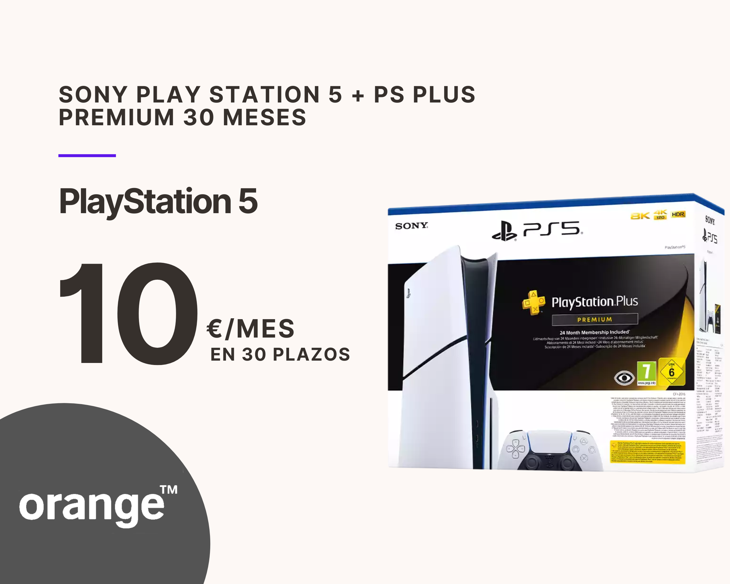 Orange pack con sony play station 5