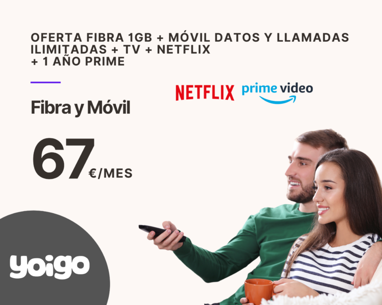 Yoigo Fibra 1GB y Móvil ilimitado