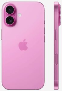 Iphone 16 rosa imagen lateral